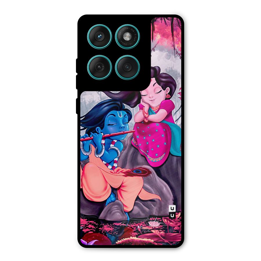 Cute Radha Krishna Metal Back Case for Motorola Edge 60 Fusion