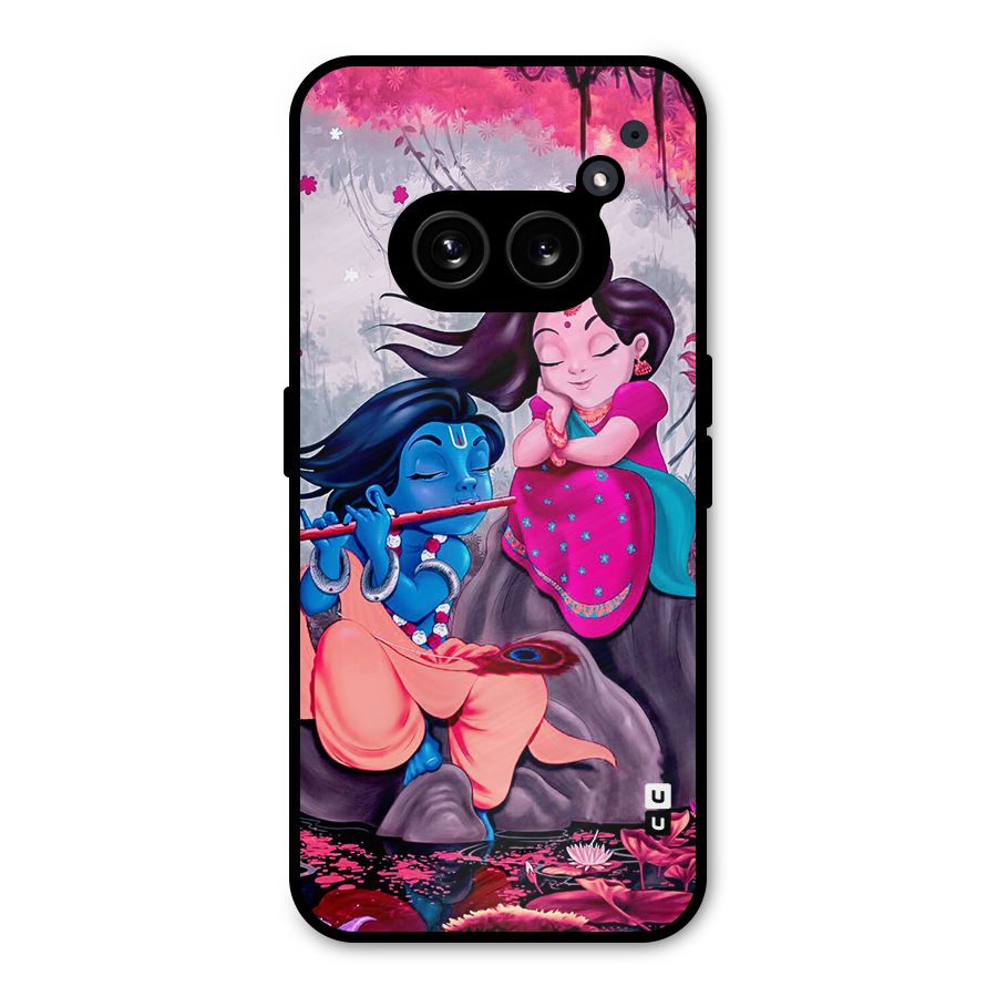 Cute Radha Krishna Metal Back Case for Nothing Phone 2a Plus