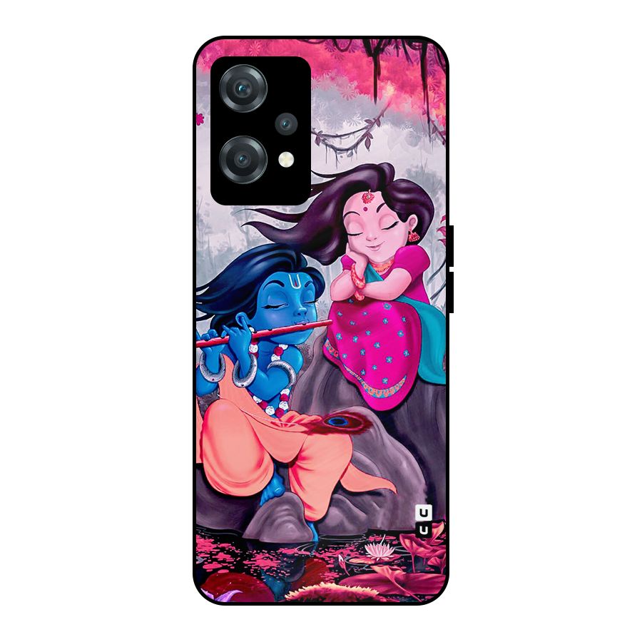Cute Radha Krishna Metal Back Case for OnePlus Nord CE 2 Lite 5G