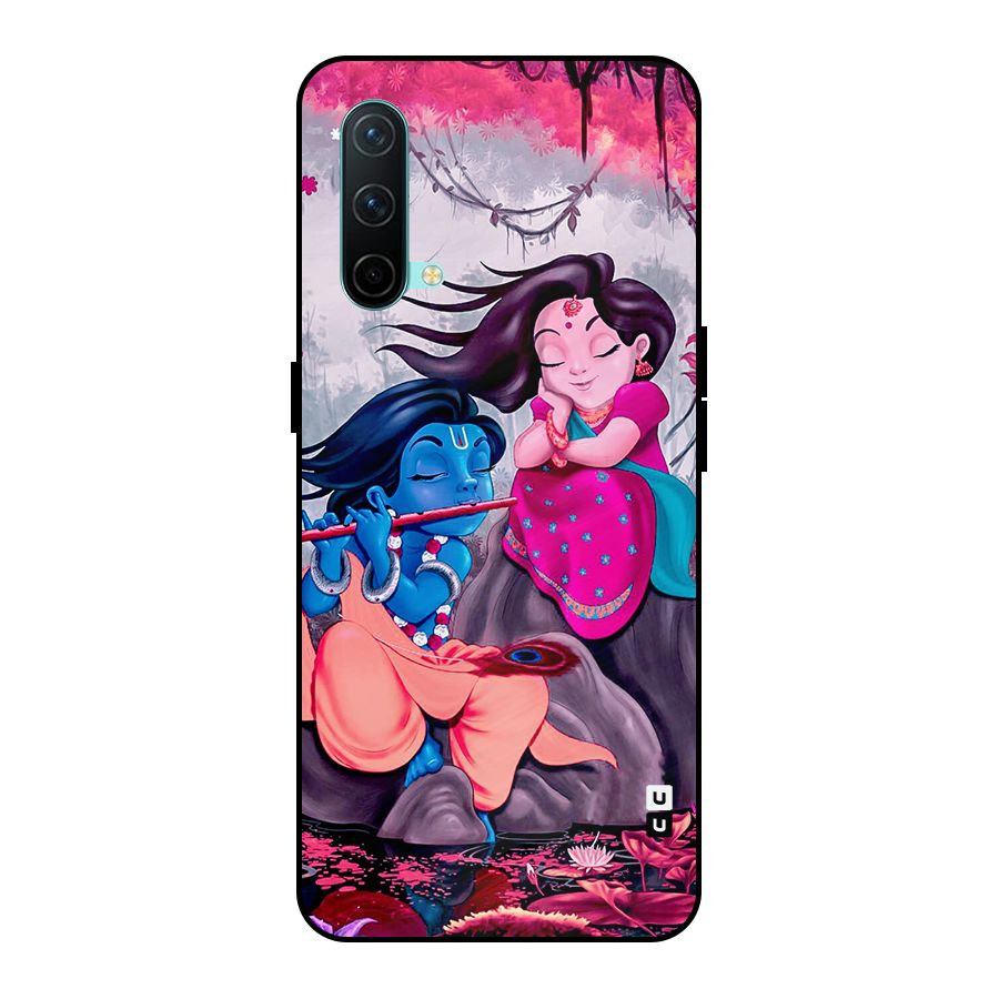 Cute Radha Krishna Metal Back Case for OnePlus Nord CE 5G