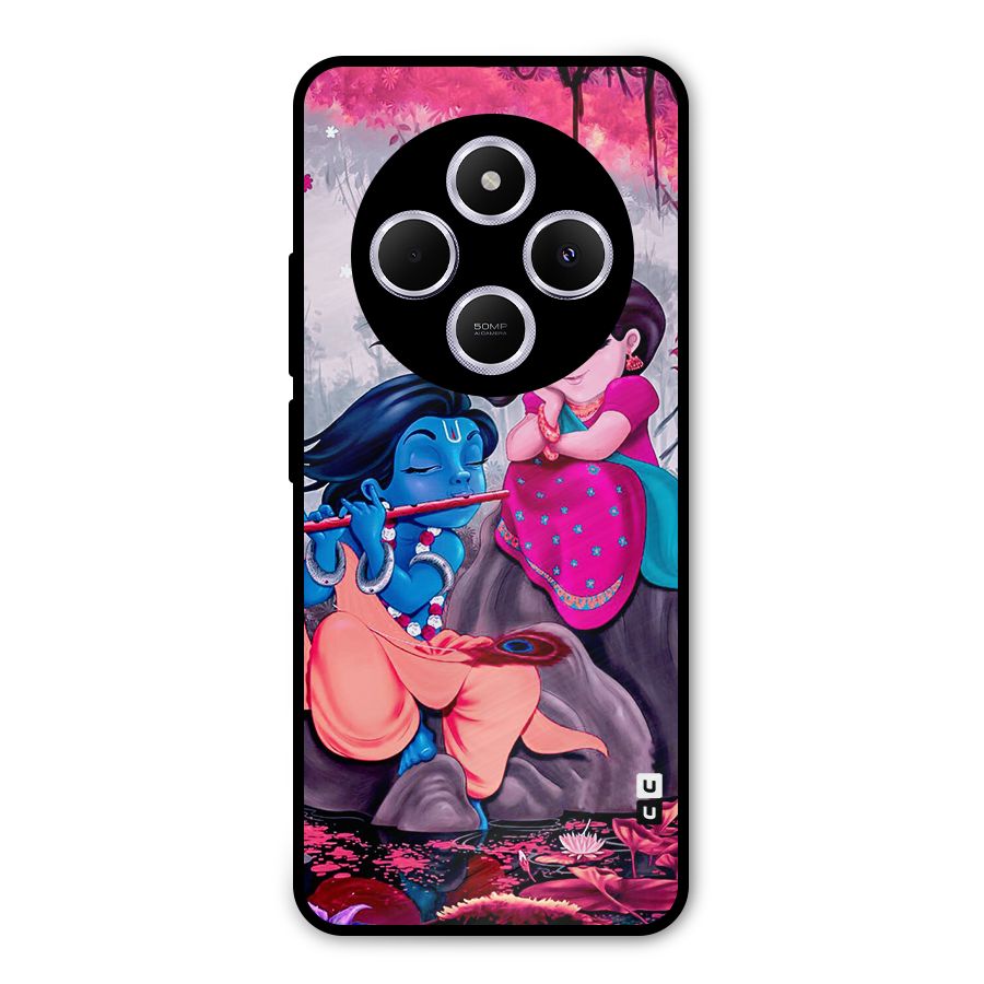 Cute Radha Krishna Metal Back Case for Poco C75 5G