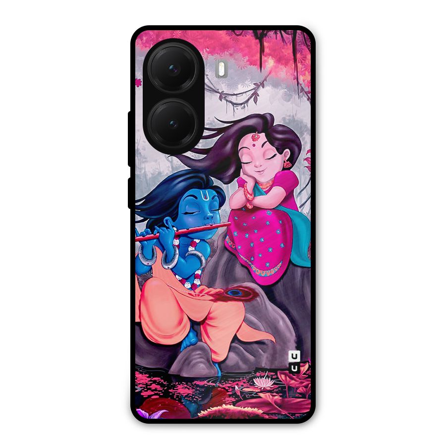 Cute Radha Krishna Metal Back Case for Poco X7 Pro