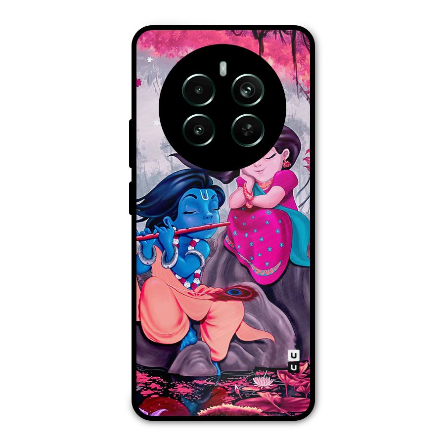 Cute Radha Krishna Metal Back Case for Realme 12 Pro Plus