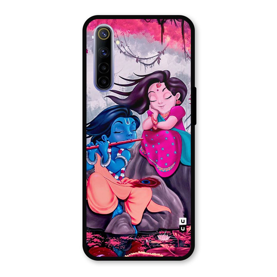 Cute Radha Krishna Metal Back Case for Realme 6i