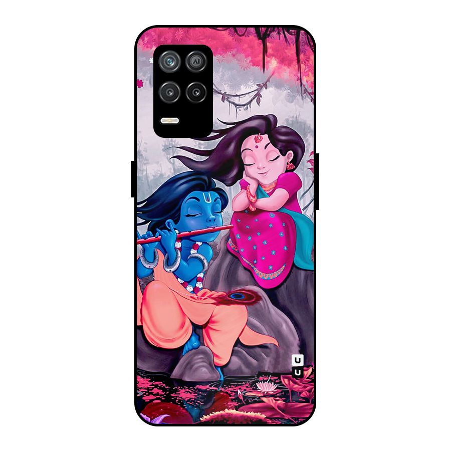Cute Radha Krishna Metal Back Case for Realme 8 5G