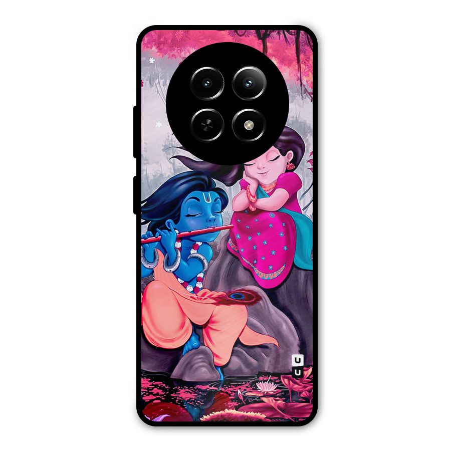 Cute Radha Krishna Metal Back Case for Realme Narzo N65