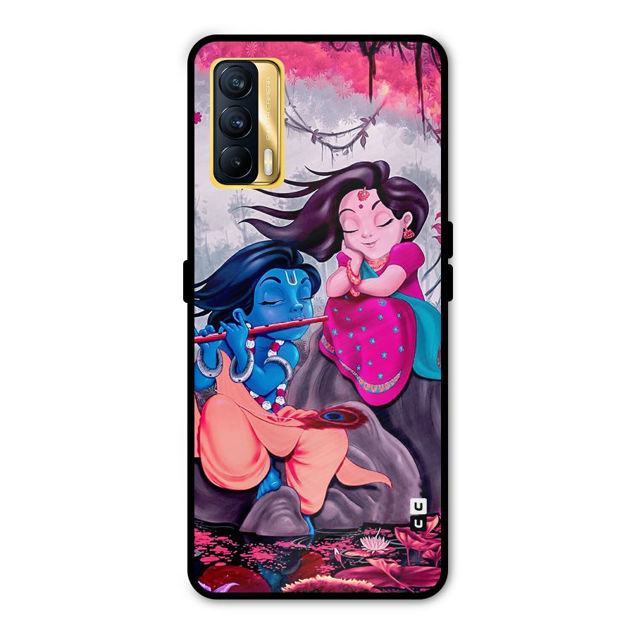 Cute Radha Krishna Metal Back Case for Realme X7