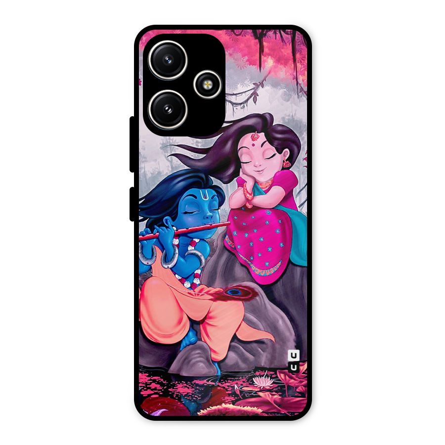 Cute Radha Krishna Metal Back Case for Redmi 12 5G
