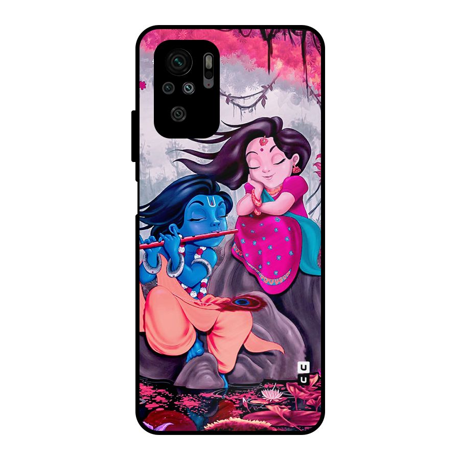 Cute Radha Krishna Metal Back Case for Redmi Note 10