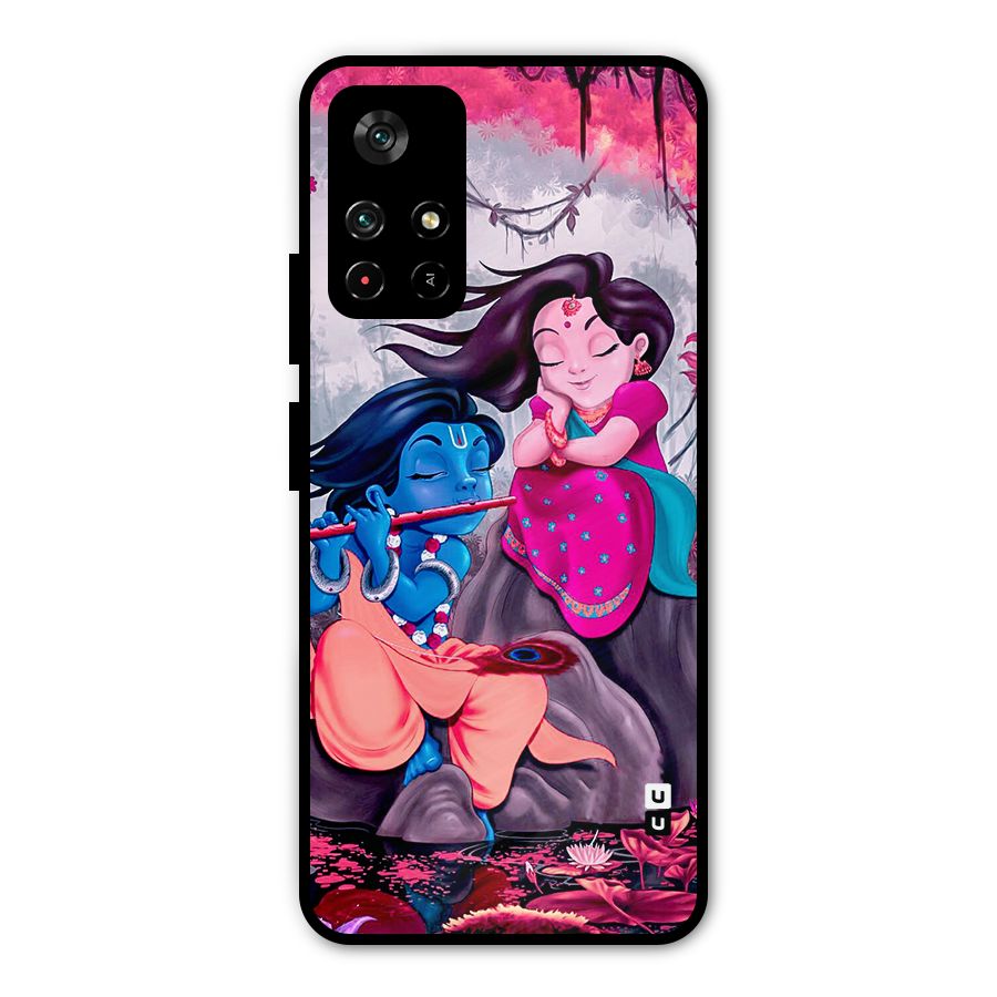 Cute Radha Krishna Metal Back Case for Redmi Note 11T 5G