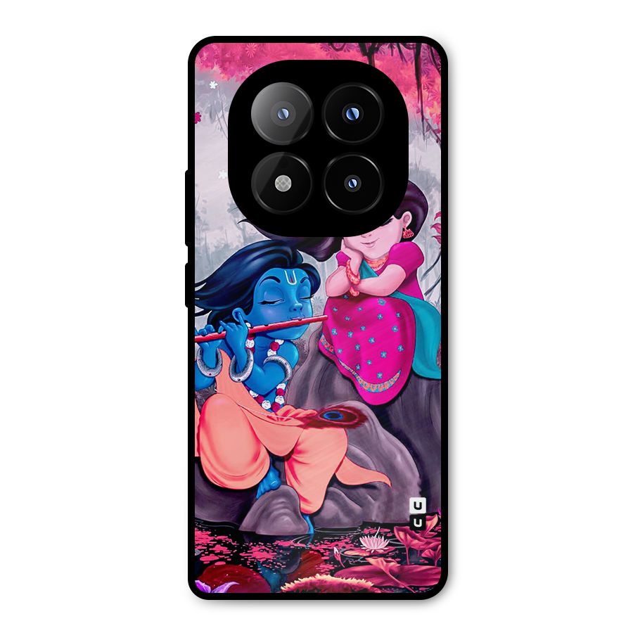 Cute Radha Krishna Metal Back Case for Redmi Note 14 Pro Plus 5G