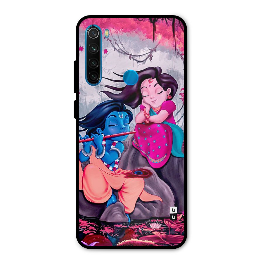 Cute Radha Krishna Metal Back Case for Redmi Note 8