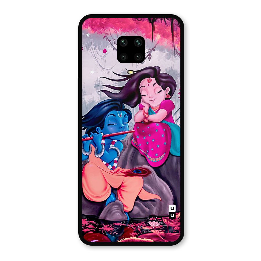 Cute Radha Krishna Metal Back Case for Redmi Note 9 Pro Max