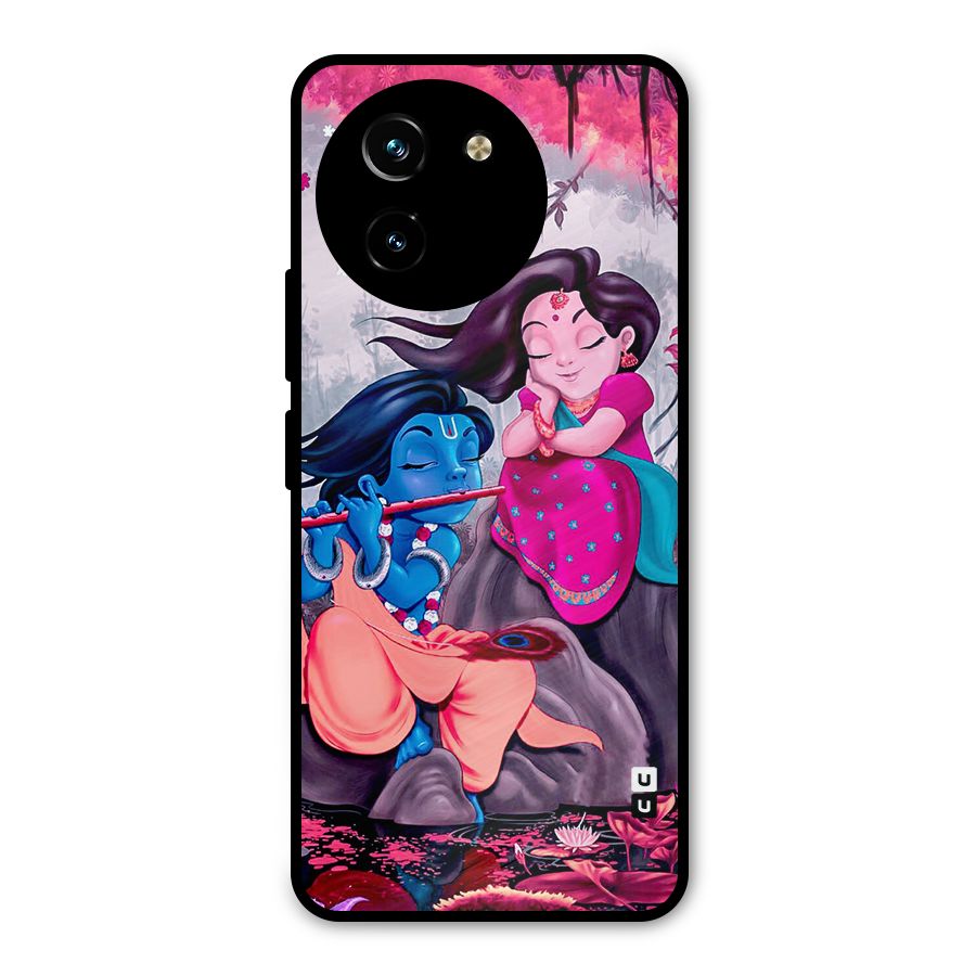 Cute Radha Krishna Metal Back Case for Vivo T3x