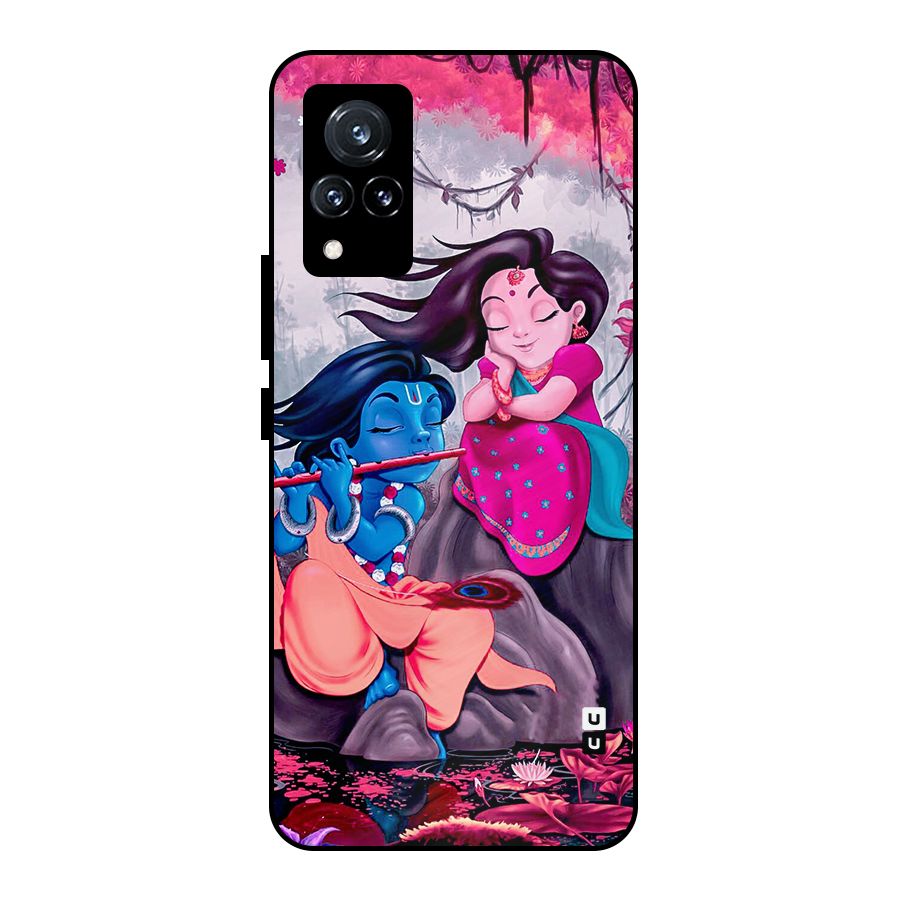 Cute Radha Krishna Metal Back Case for Vivo V21 5G