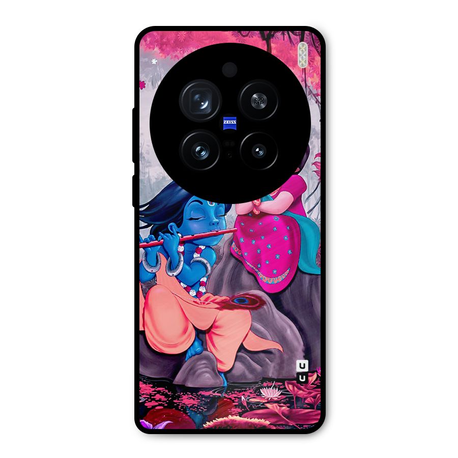 Cute Radha Krishna Metal Back Case for Vivo X200 Pro