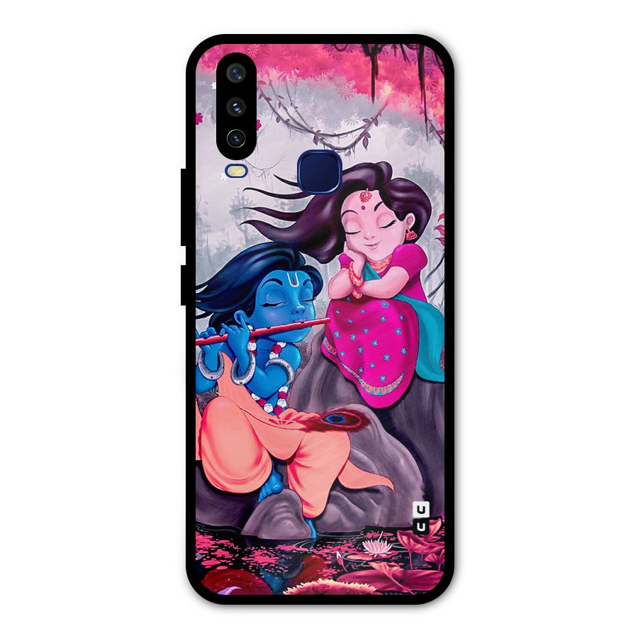 Cute Radha Krishna Metal Back Case for Vivo Y12