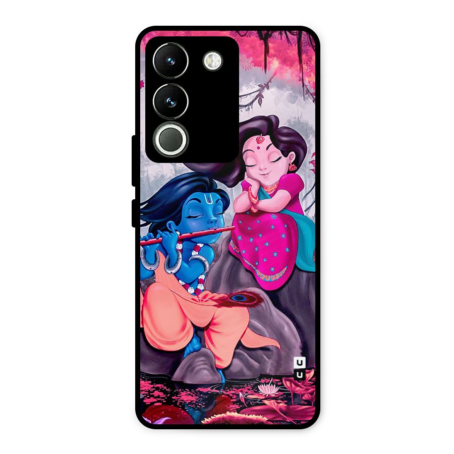 Cute Radha Krishna Metal Back Case for Vivo Y200