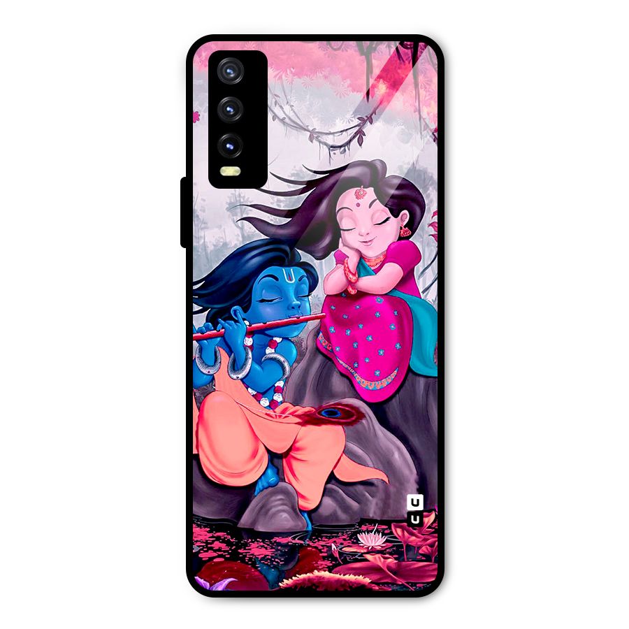 Cute Radha Krishna Metal Back Case for Vivo Y20g