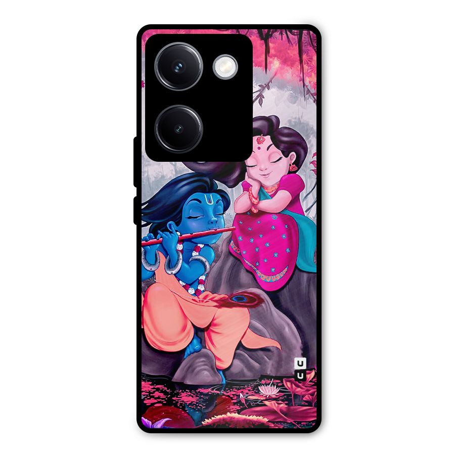 Cute Radha Krishna Metal Back Case for Vivo Y300 Plus