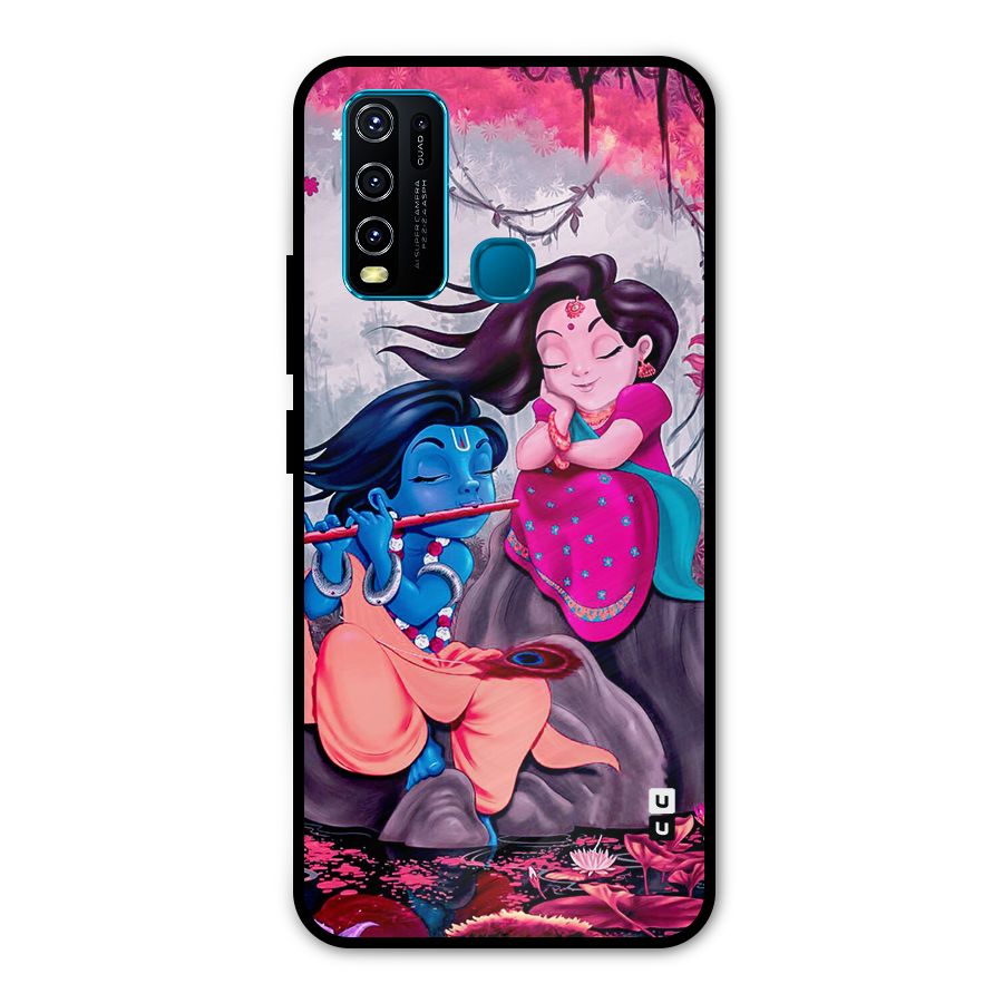 Cute Radha Krishna Metal Back Case for Vivo Y50