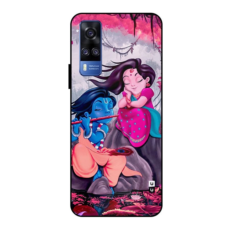 Cute Radha Krishna Metal Back Case for Vivo Y51