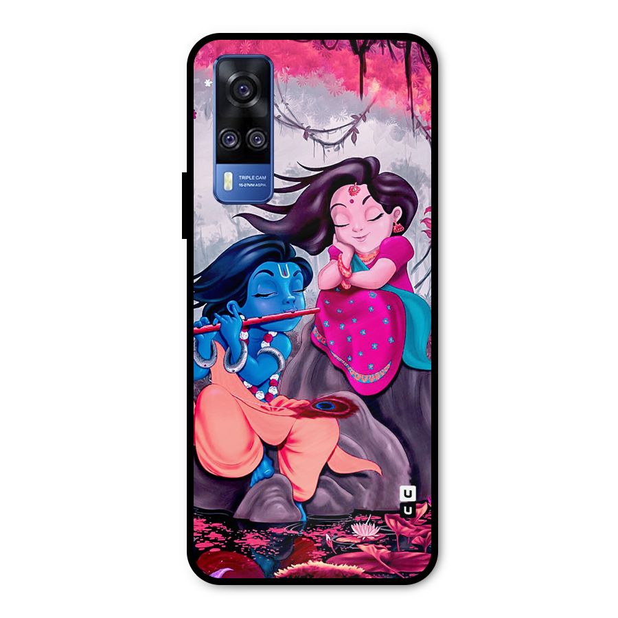Cute Radha Krishna Metal Back Case for Vivo Y51A