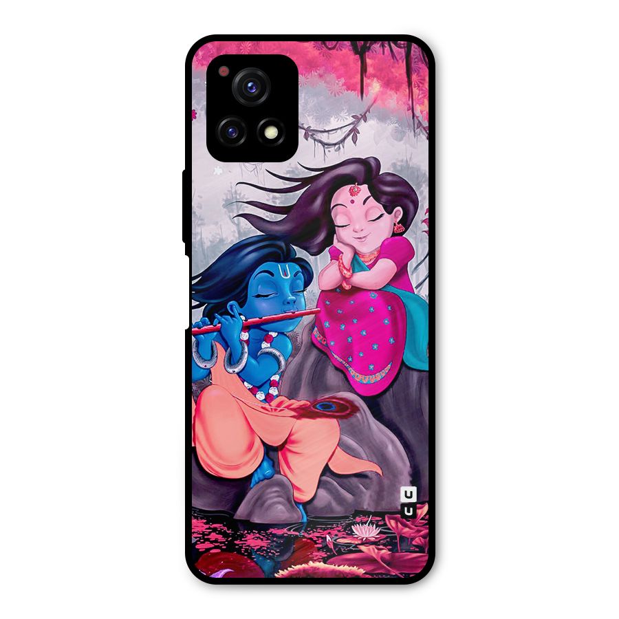 Cute Radha Krishna Metal Back Case for Vivo Y72 5G