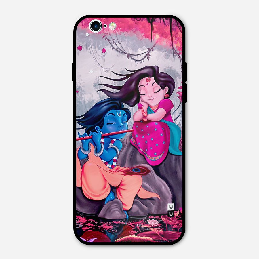 Cute Radha Krishna Metal Back Case for iPhone 6 6s
