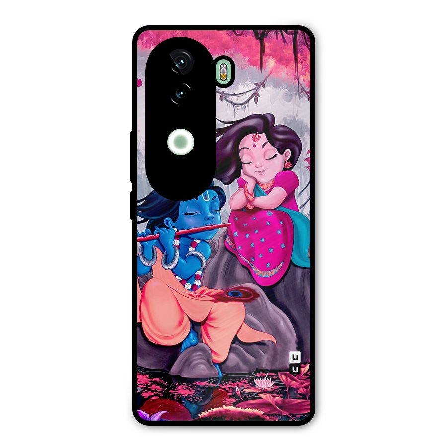Cute Radha Krishna Metal Back Case for iQOO Z9s