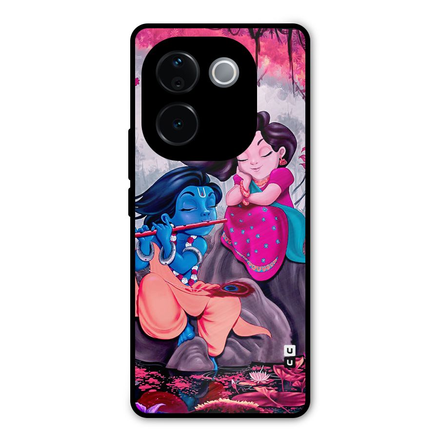 Cute Radha Krishna Metal Back Case for iQOO Z9s Pro