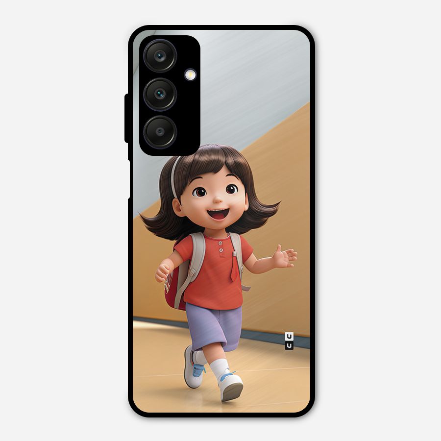 Cute School Girl Metal Back Case for Galaxy A25 5G