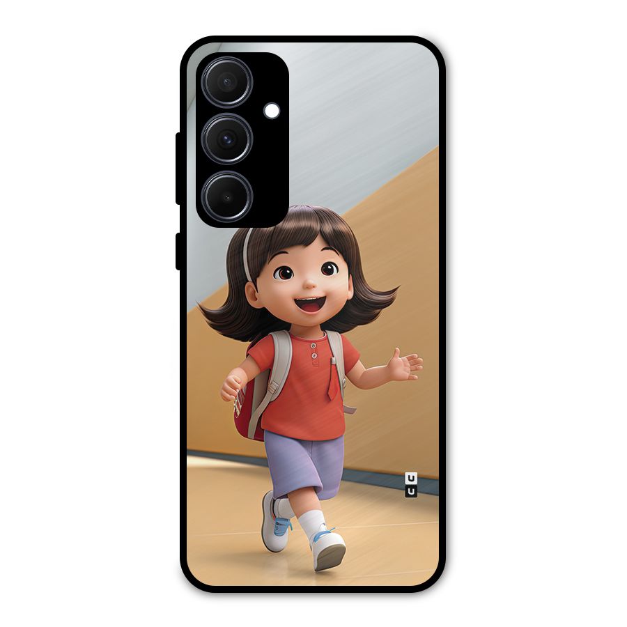 Cute School Girl Metal Back Case for Galaxy A35