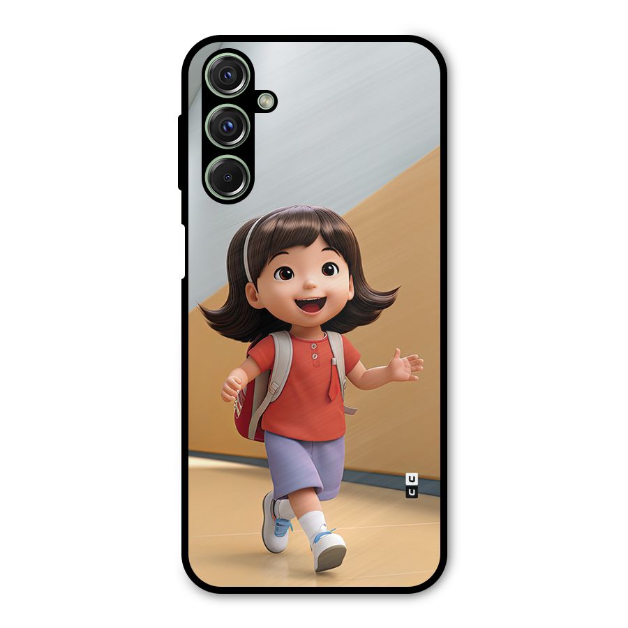 Cute School Girl Metal Back Case for Galaxy F34