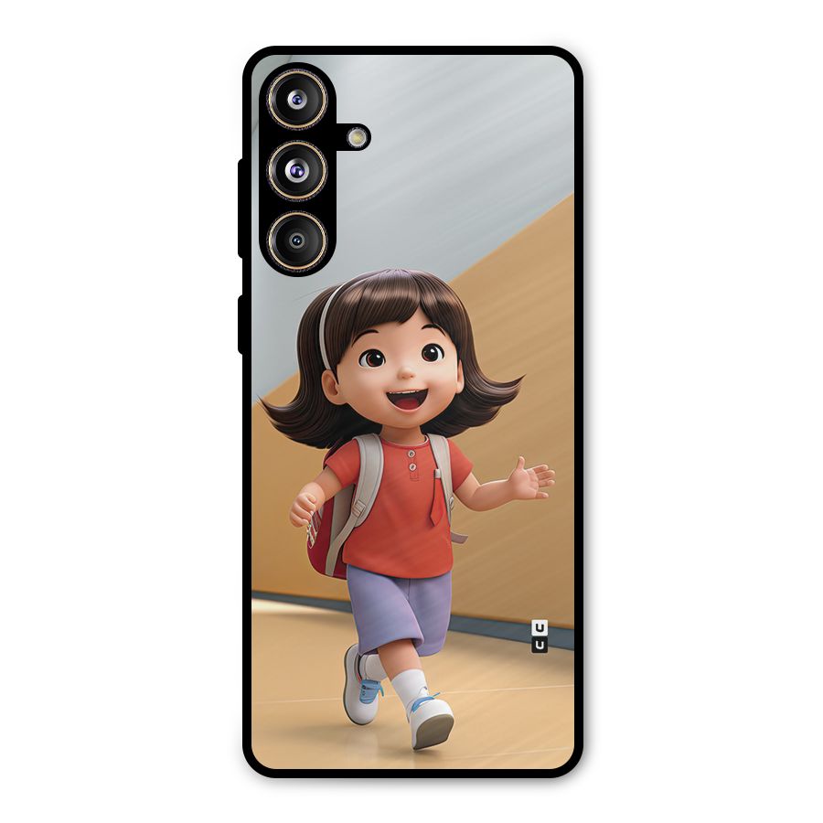 Cute School Girl Metal Back Case for Galaxy F55
