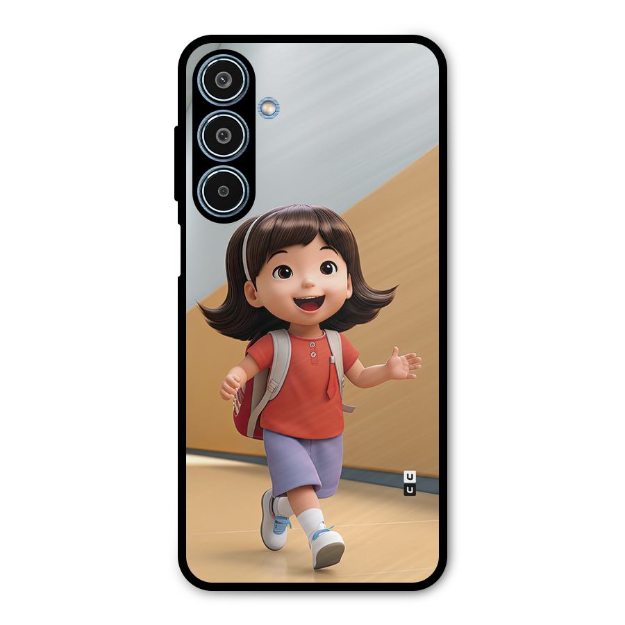 Cute School Girl Metal Back Case for Galaxy M35