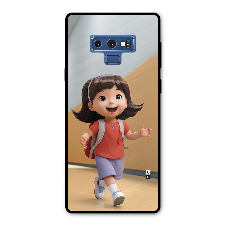 Cute School Girl Metal Back Case for Galaxy Note 9