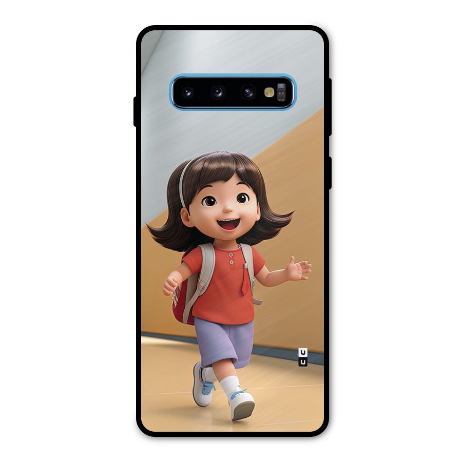Cute School Girl Metal Back Case for Galaxy S10