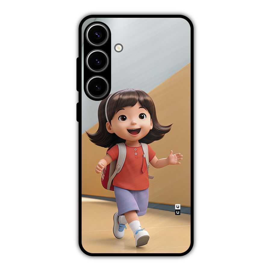Cute School Girl Metal Back Case for Galaxy S24 Plus