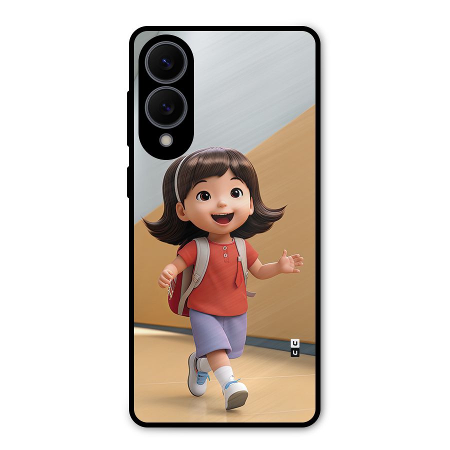Cute School Girl Metal Back Case for Galaxy S25 Edge