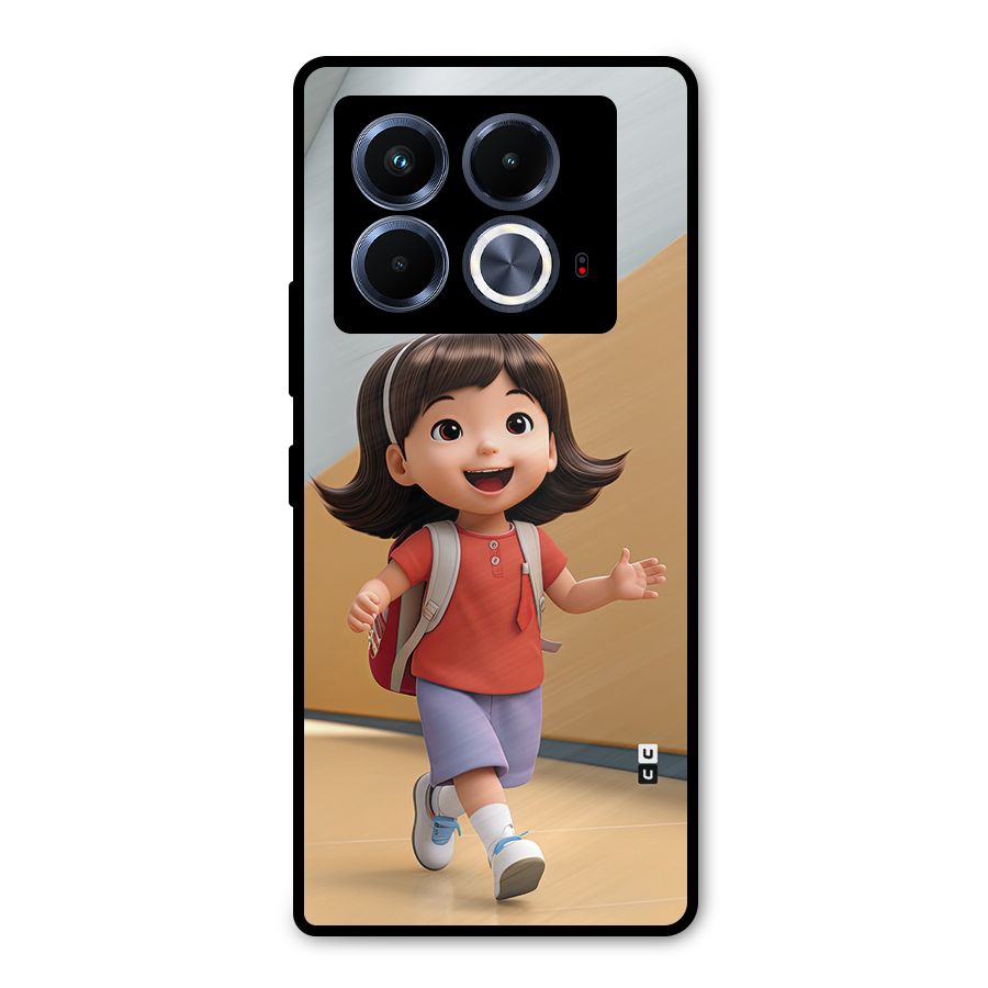 Cute School Girl Metal Back Case for Infinix Note 40 5G