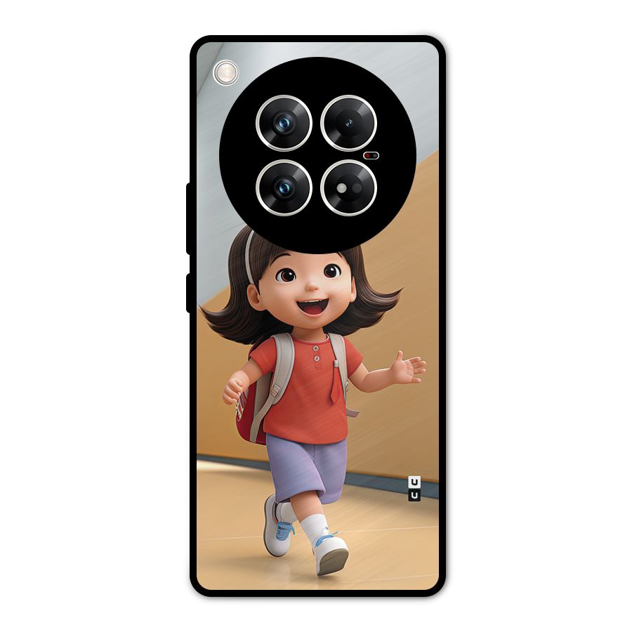Cute School Girl Metal Back Case for Infinix Zero 40 5G