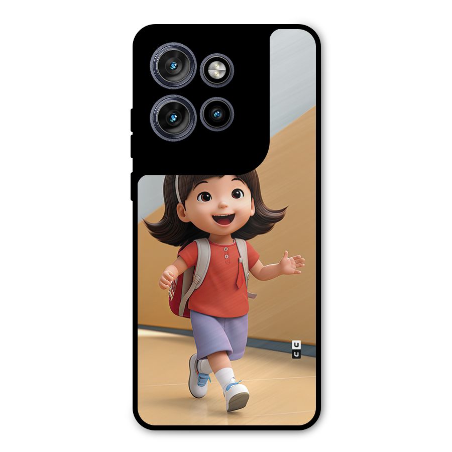 Cute School Girl Metal Back Case for Motorola Edge 50 Neo