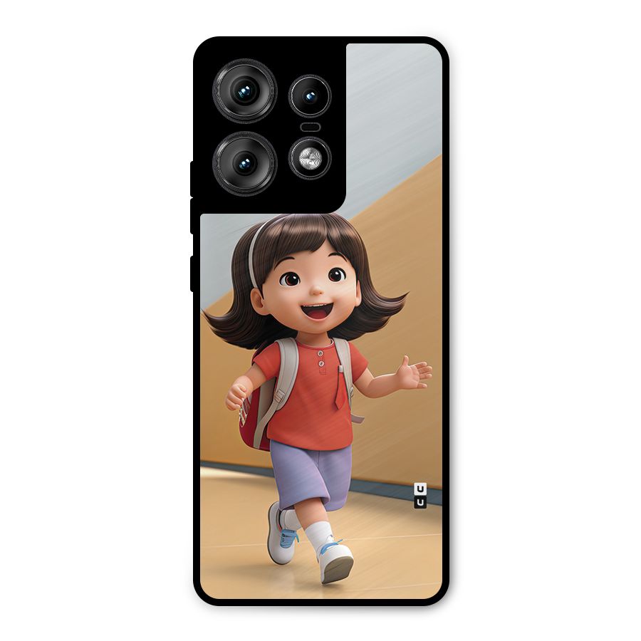 Cute School Girl Metal Back Case for Motorola Edge 50 Pro