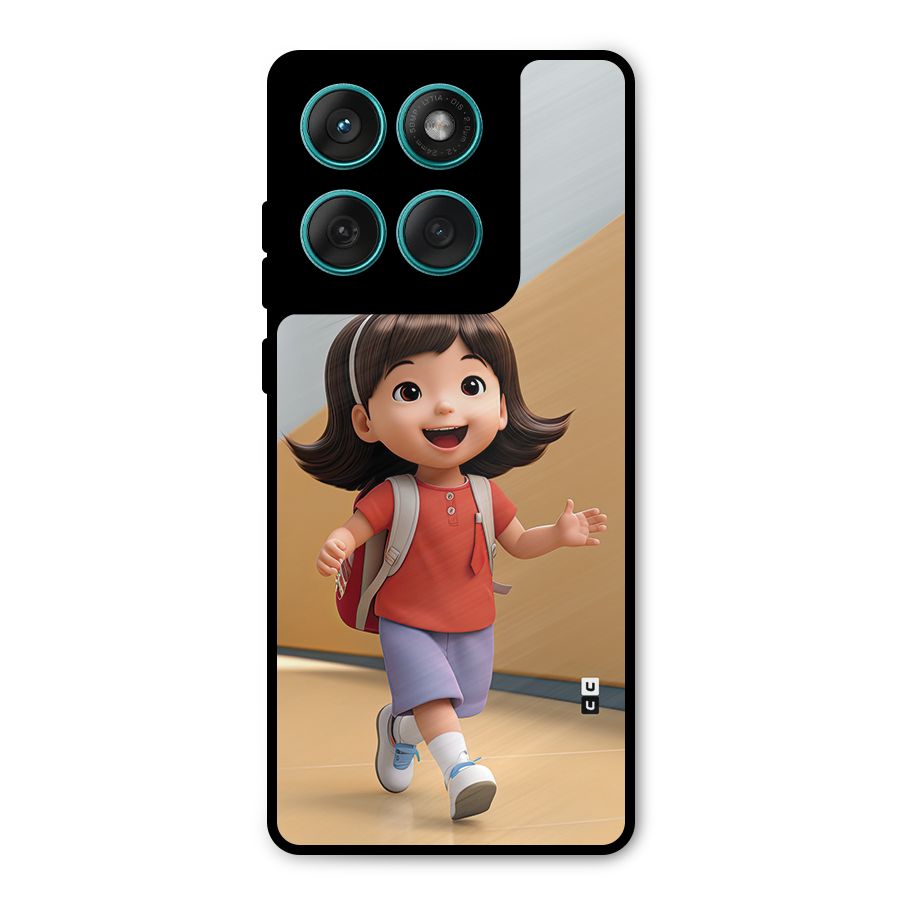 Cute School Girl Metal Back Case for Motorola Edge 60 Fusion