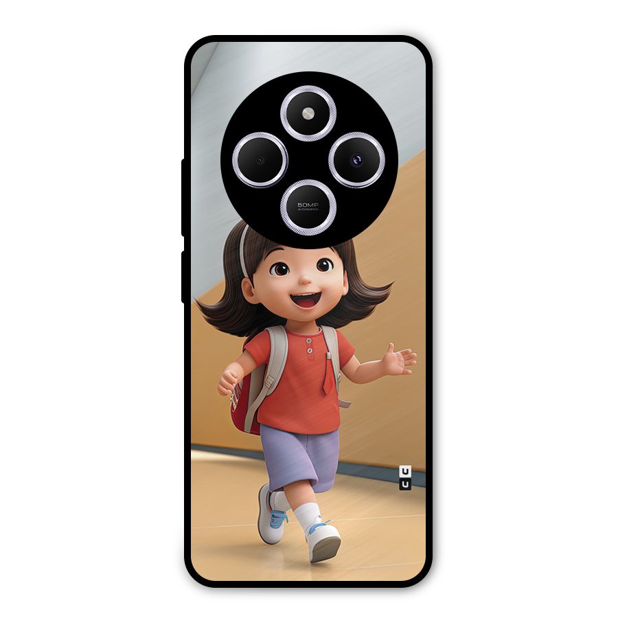 Cute School Girl Metal Back Case for Poco C75 5G