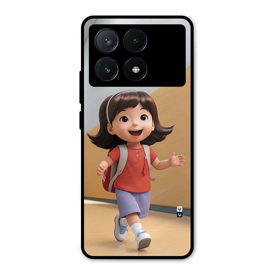 Cute School Girl Metal Back Case for Poco X6 Pro