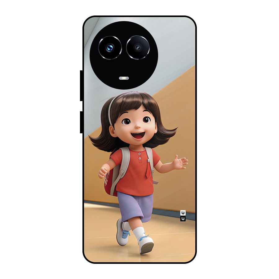 Cute School Girl Metal Back Case for Realme Narzo 60X