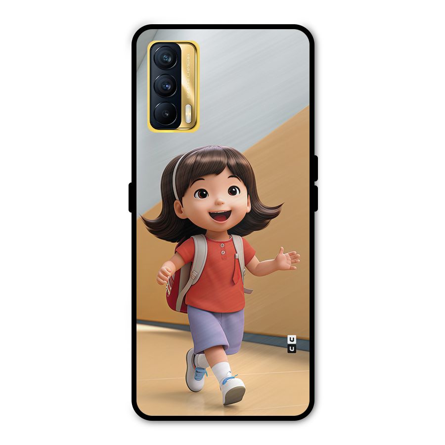 Cute School Girl Metal Back Case for Realme X7