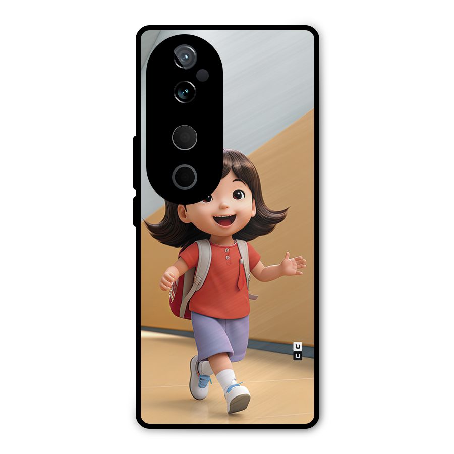 Cute School Girl Metal Back Case for Vivo T3 Ultra